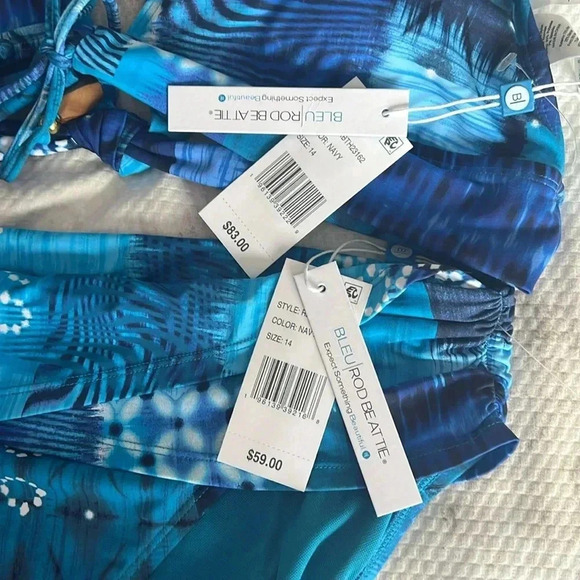 BLEU ROD BEATTIE Lace Up Halter Bra, Too Hot To Handle and Bikini Bottom Size 14 - Picture 9 of 9